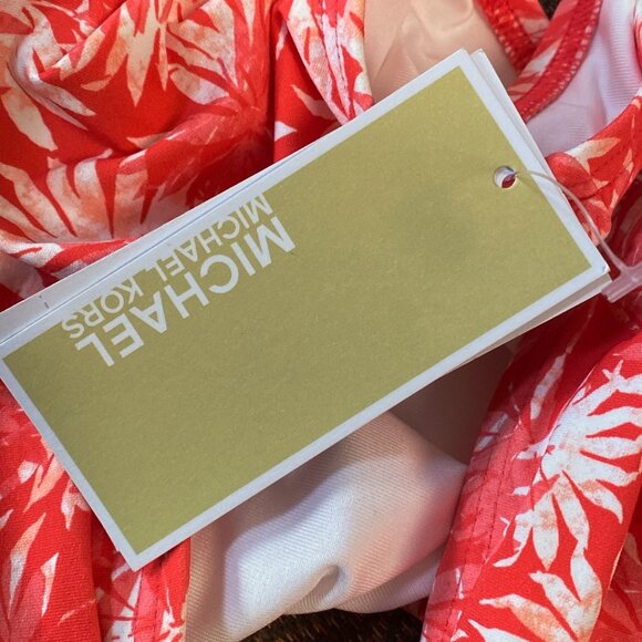 NWT Michael Kors Women's Tropical Print Bikini Bottom Sangria, Size Large - Picture 7 of 8